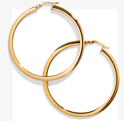 Square Hoop Earrings 10K Yellow Gold