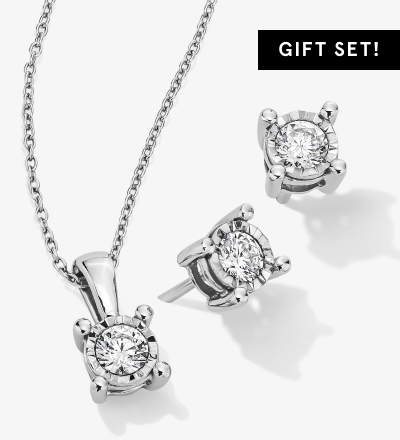 Radiant Reflections Round-Cut Lab-Grown Diamond Solitaire Gift Set