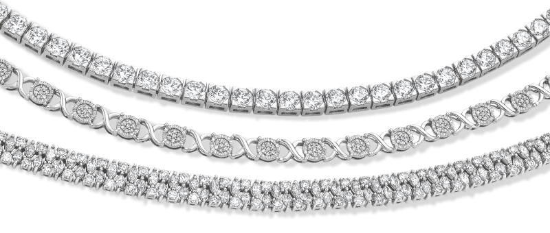 White gold and white diamond Milestones tennis bracelet.