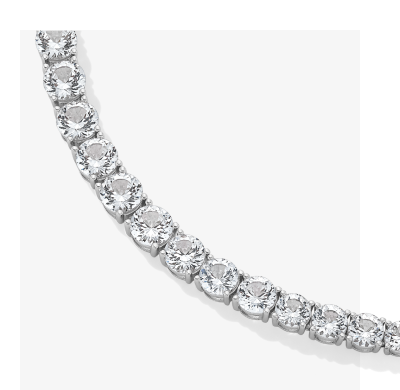 White Lab-Created Sapphire Graduated Tennis Bracelet Sterling Silver 7.25