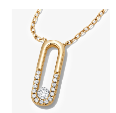 STUDIO BY KAY Diamond Paperclip Pendant Necklace 1/8 ct tw 10K Yellow Gold 18