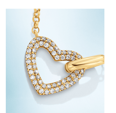 STUDIO BY KAY Lab-Grown Diamond Heart Link Necklace