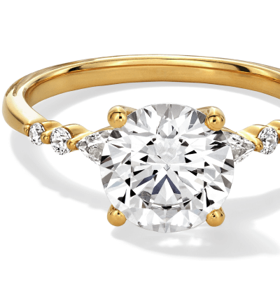 Now + Forever Yellow Gold Round-Cut Engagement Ring.