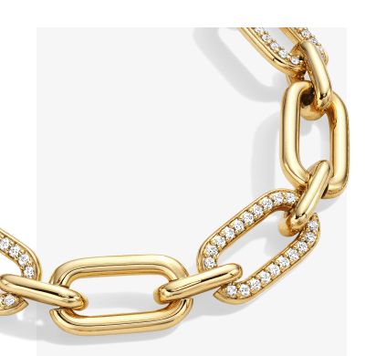 STUDIO BY KAY Lab-Grown Diamond Link Bracelet in 24K Yellow Gold Vermeil Sterling Silver