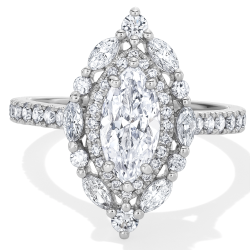 Neil Lane Artistry Marquise-Cut Lab-Grown Diamond Double Halo Engagement Ring 14K White Gold