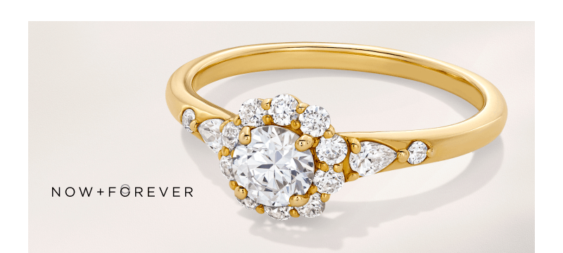 Yellow gold round cut Now & Forever engagement ring.