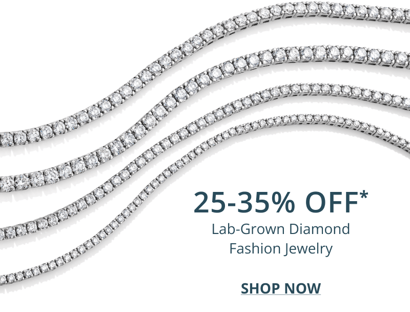 Four different size white gold diamond tennis bracelets. 25-35% Off lab-grown diamond fashion jewelry. Click shop now.