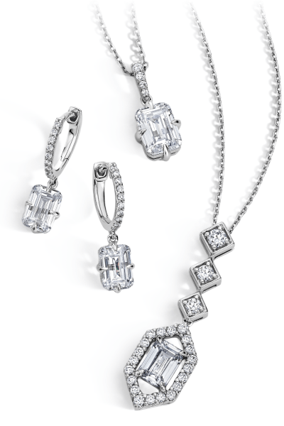 White gold diamond jewelry. A blend of art deco and vintage inspiration.