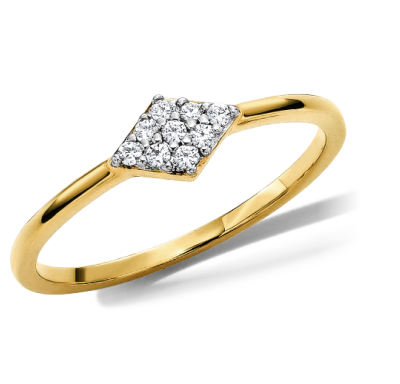 Gold ring with diamond accent. 