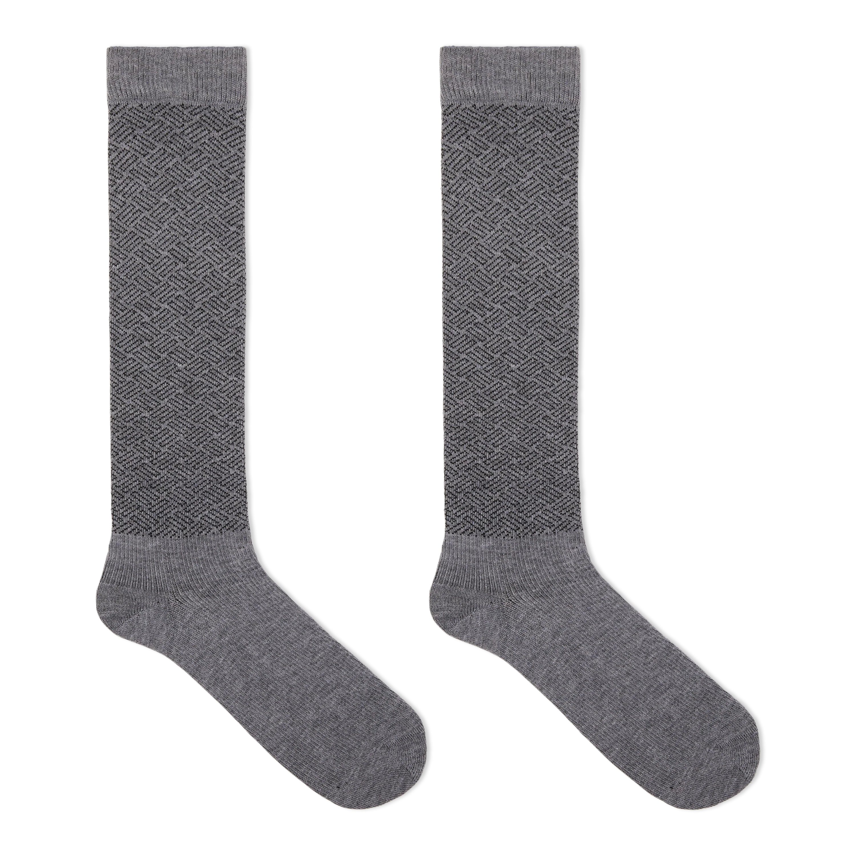 Dr. Scholl's Men's Graduated Compression Geometric Pin Dot Pattern Over the Calf Socks, Two Pair Pack