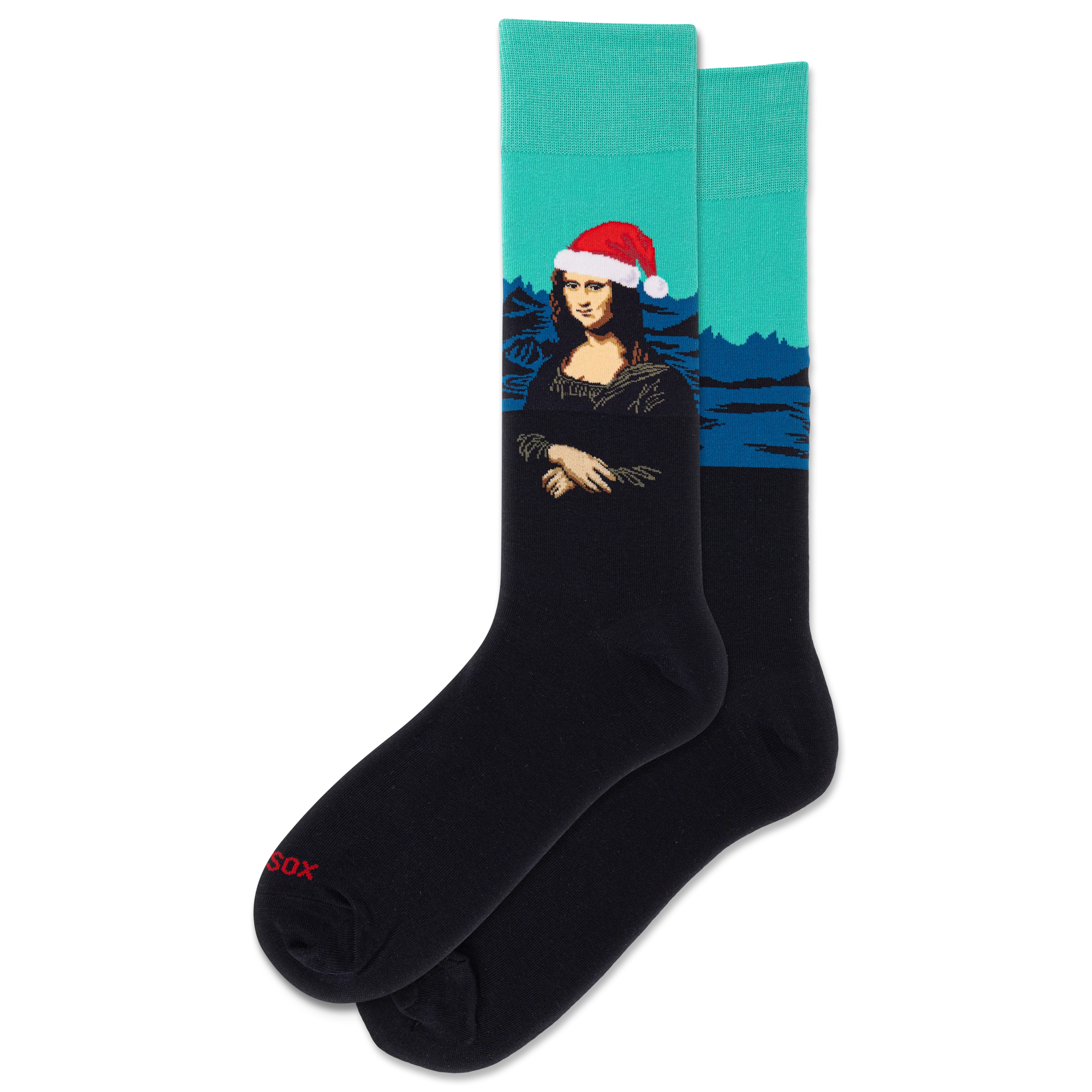 HOTSOX Men's Santa Mona Lisa Crew Socks
