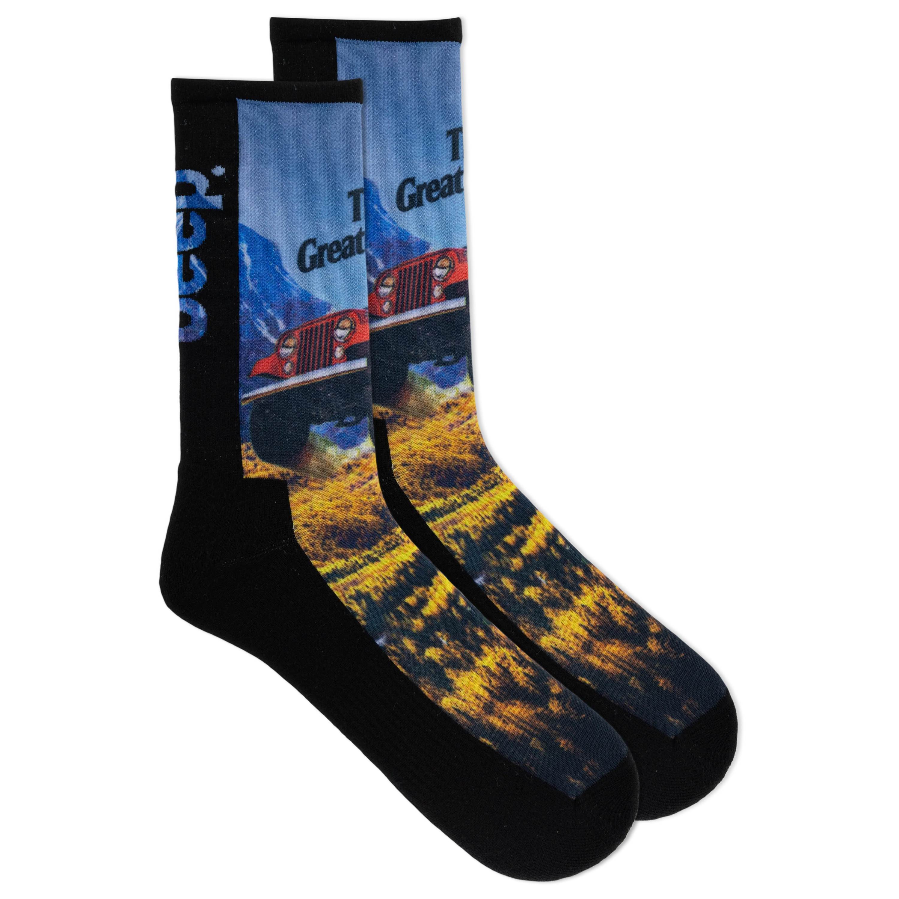 Image of Jeep® Men's Vintage Ads Crew Socks - Lightweight, Cushioned Comfort