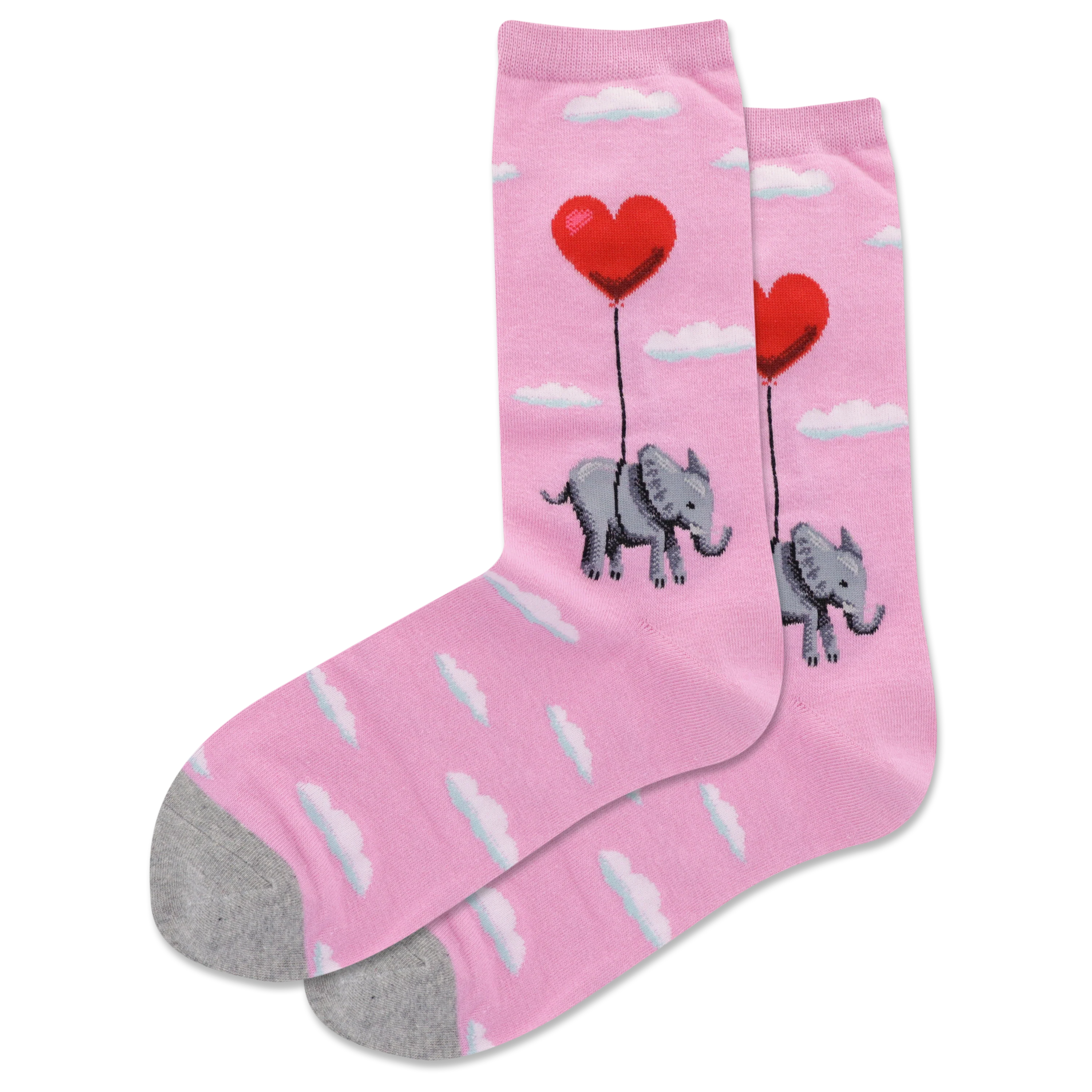 Image of HOTSOX Women's Elephant Heart Balloon Crew Socks