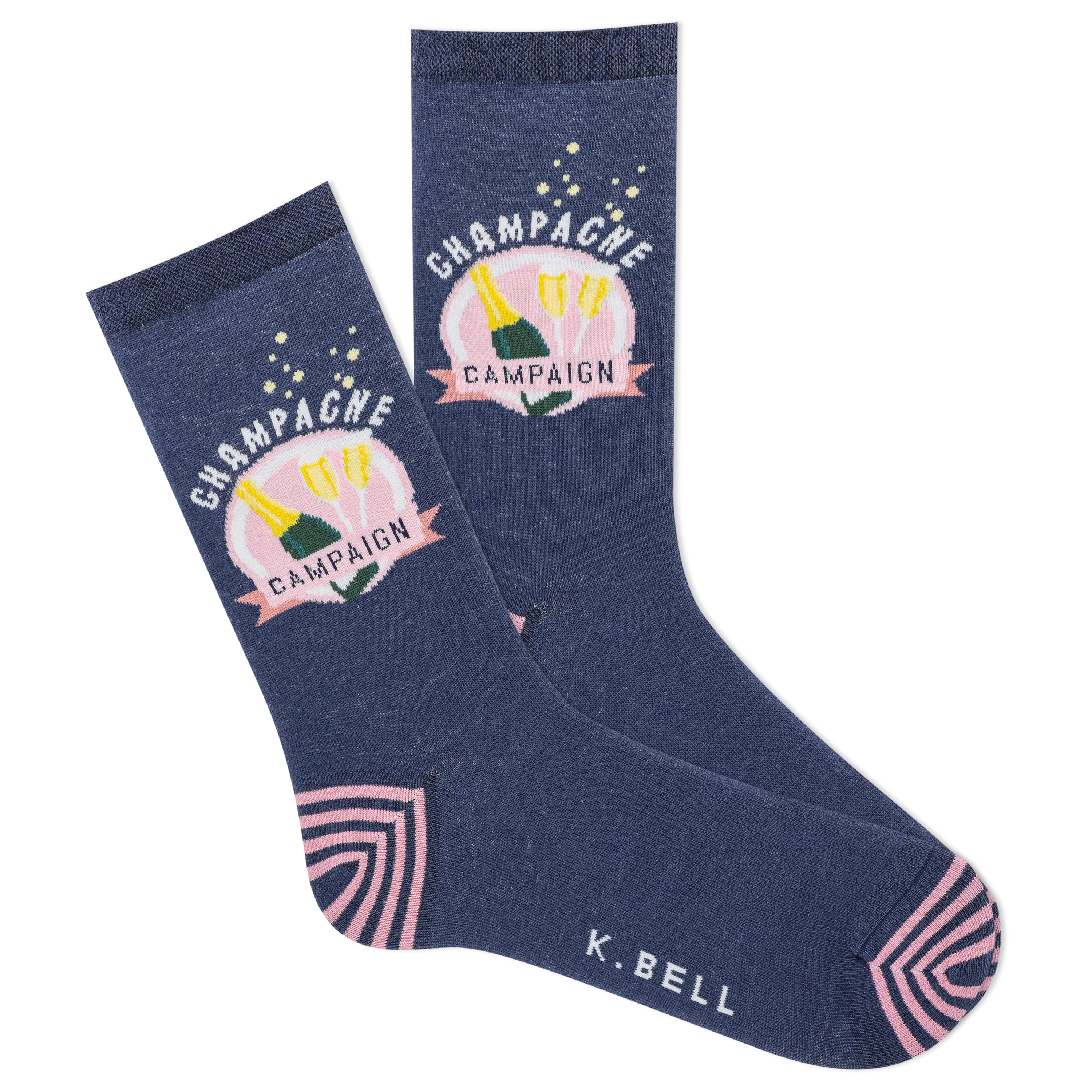 Image of K.Bell Women's Champagne Campaign Crew Socks