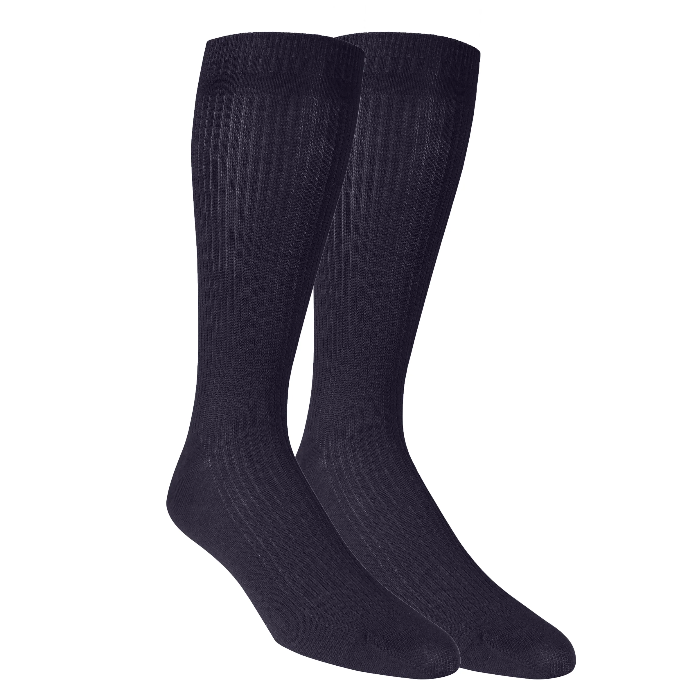 Image of Dr. Scholl's Men's American Lifestyle Ribbed Dress Crew Socks Trouser Socks 2 Pair Pack