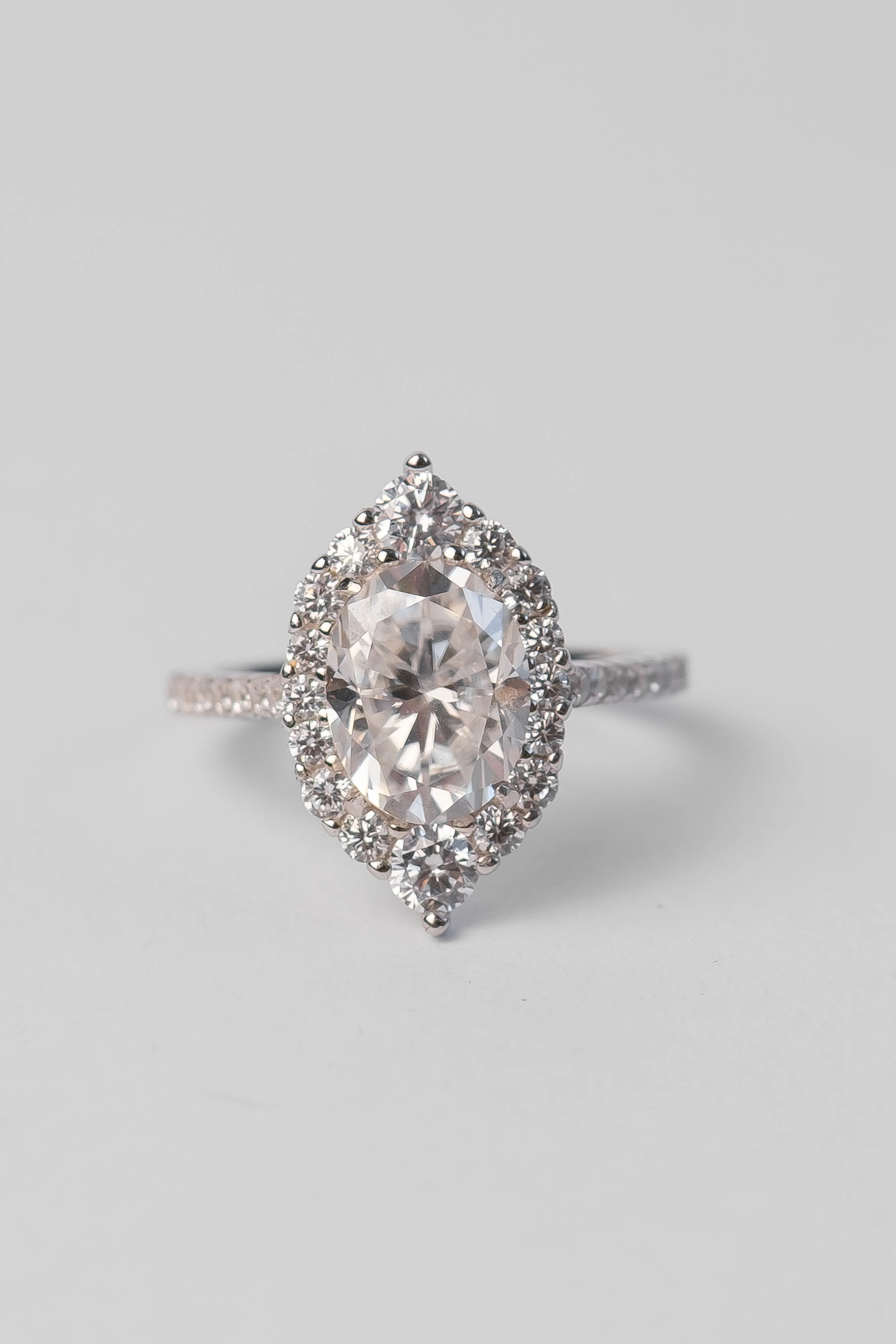 Trophy Wife .925 Sterling Silver Oval 3.75 Carat Moissanite Ring
