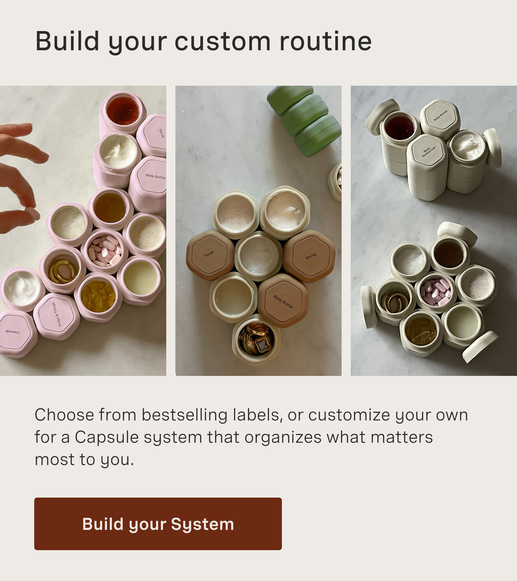 build a custom routine of capsules