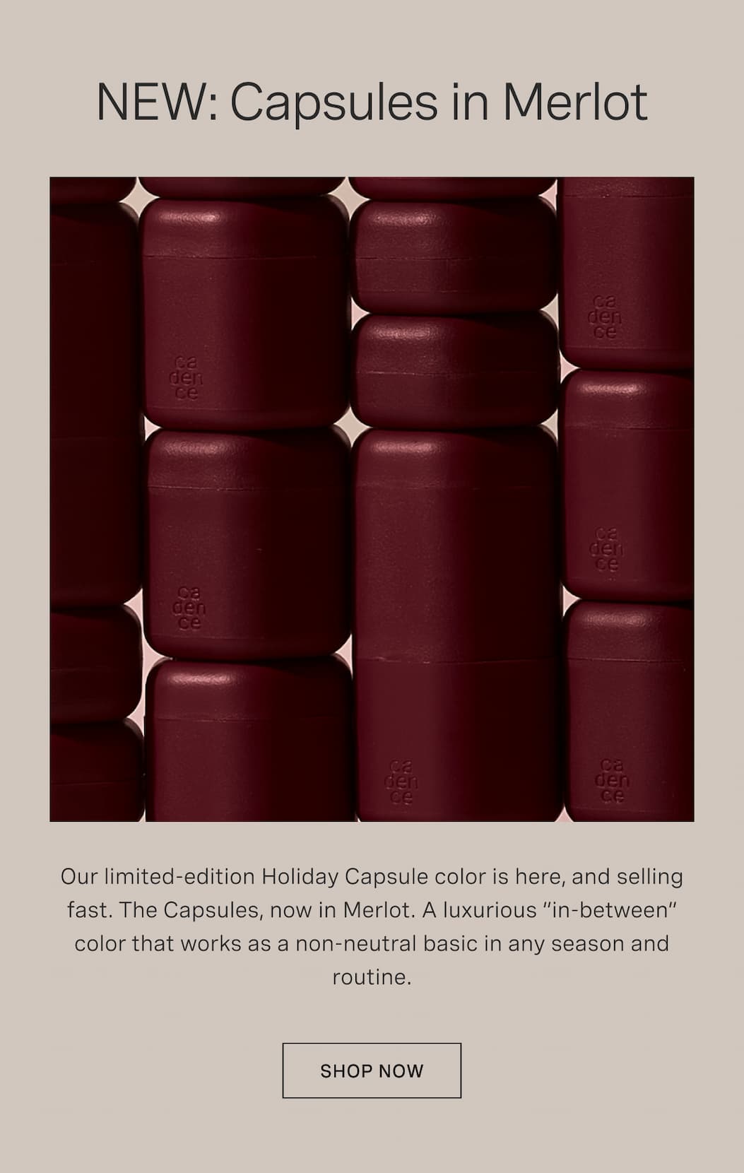 The capsules in merlot