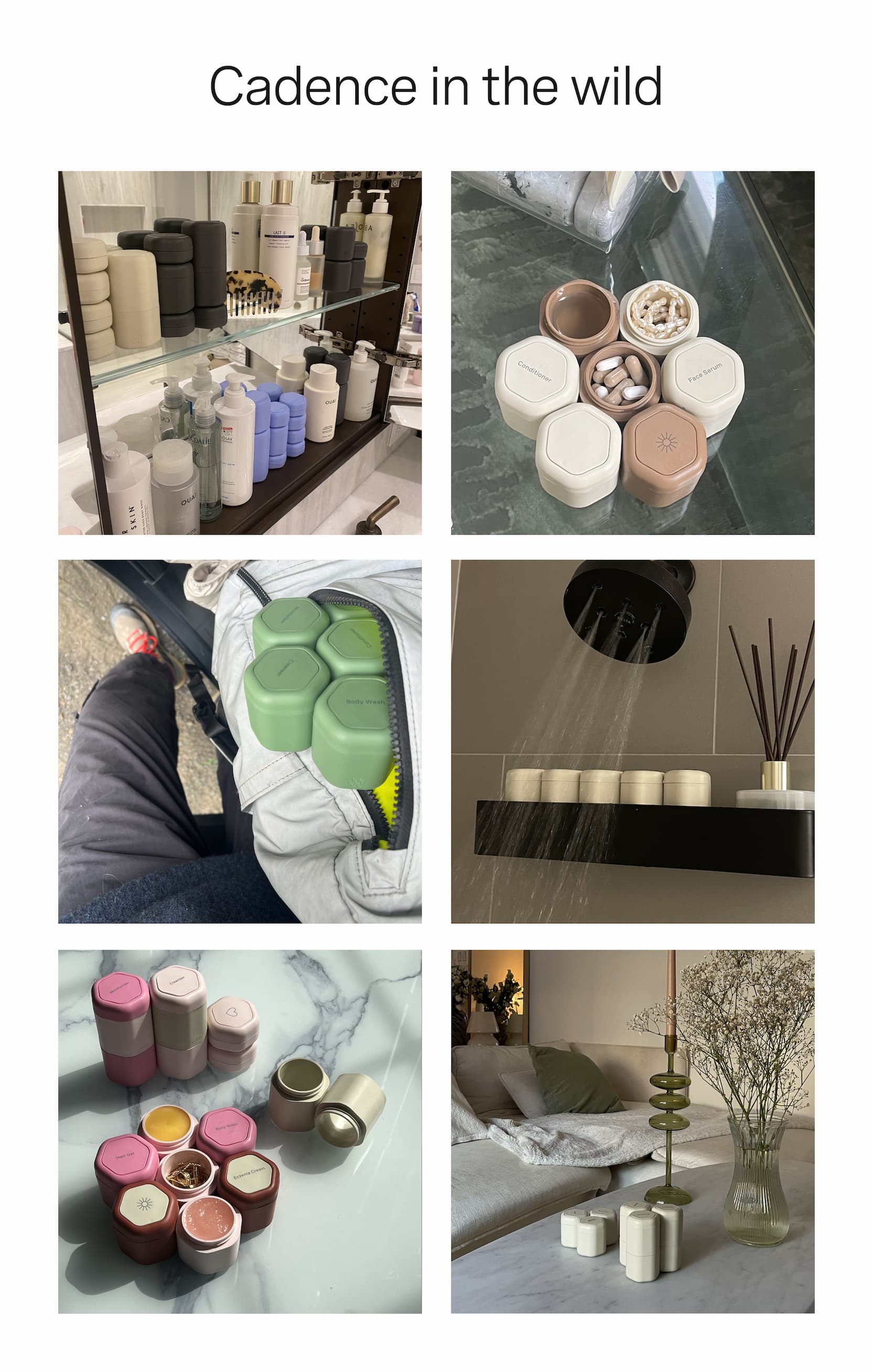 Click to view Cadence in the Wild. Images of Cadence Capsules and Parcels in the real world.