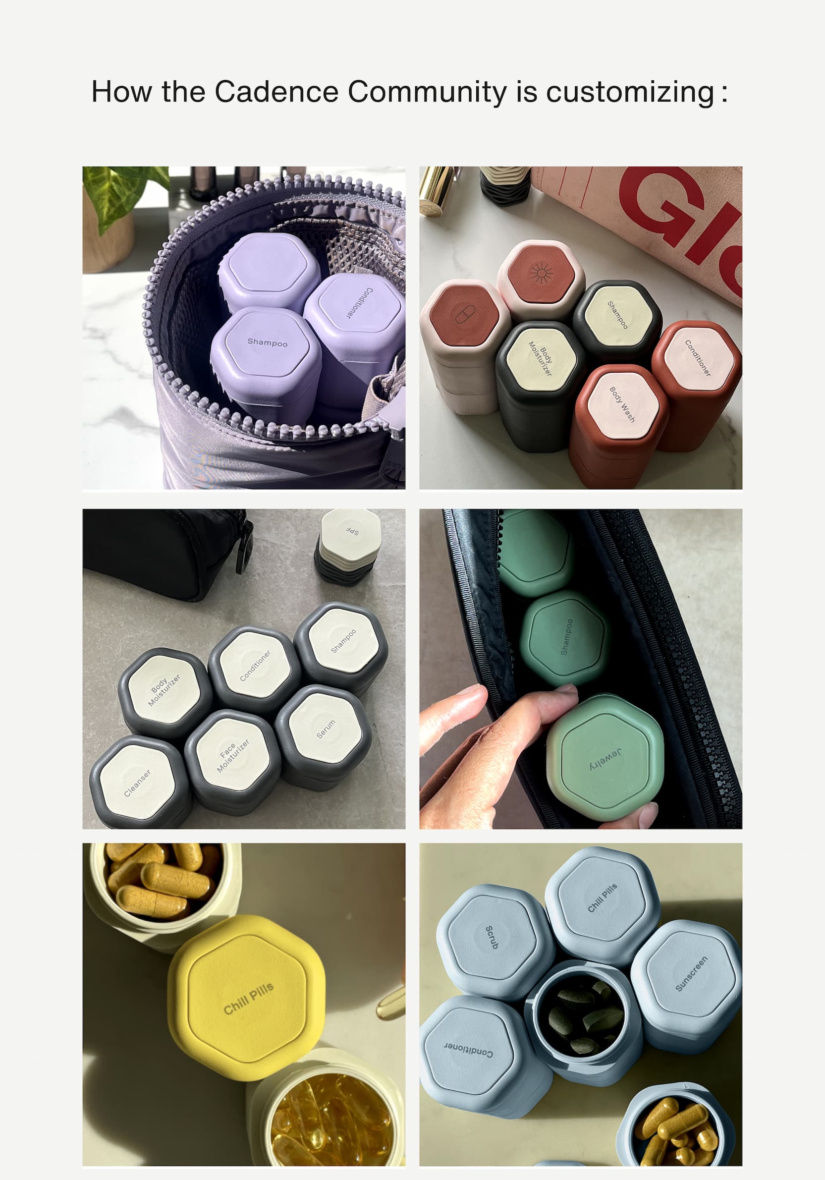Click to shop The Capsule System. Images of how the Cadence Community is customizing their Capsule Tiles for their routines.