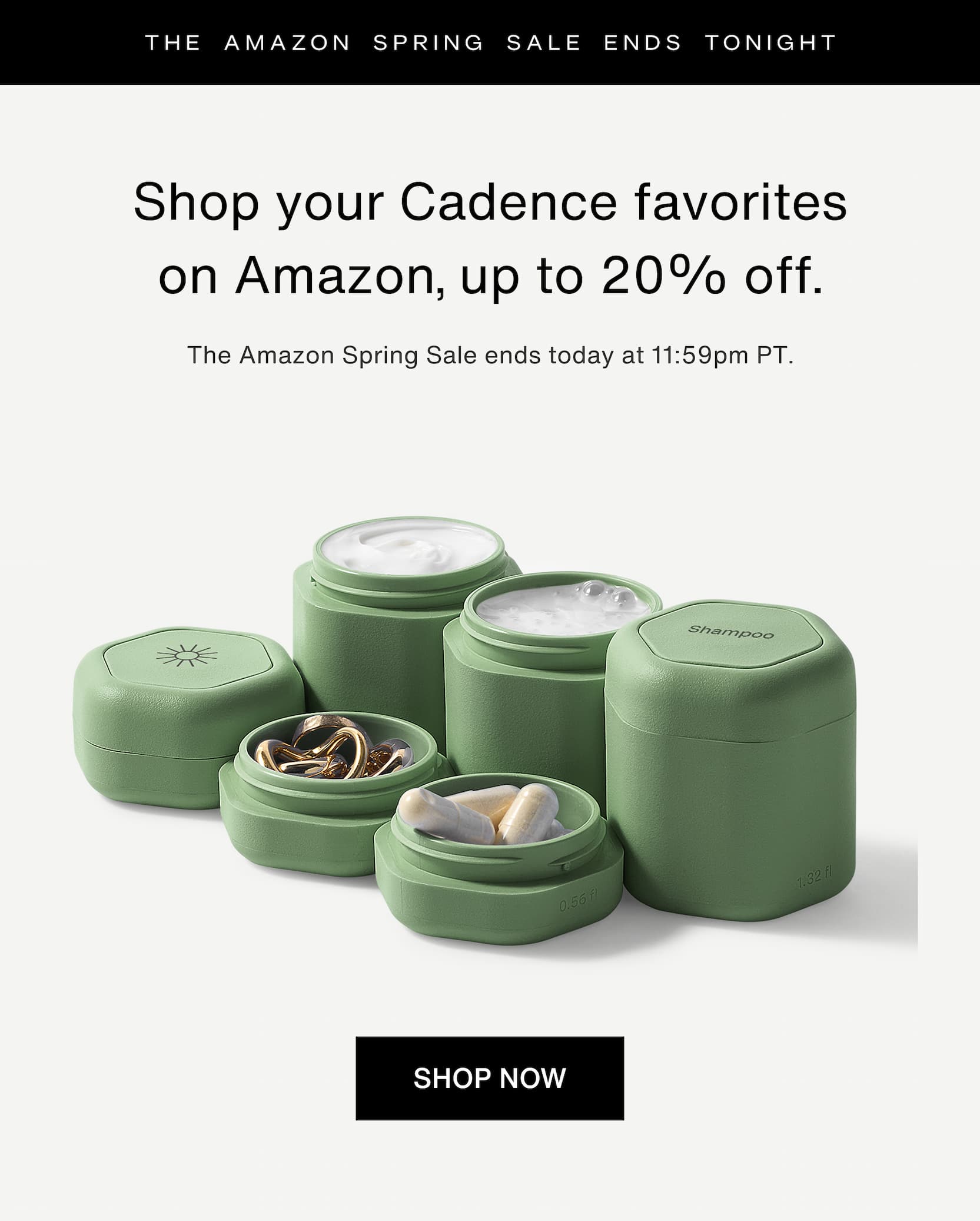 Click to shop Cadence on Amazon. The Amazon Spring Sale ends tonight. Shop your Cadence favorites on Amazon, up to 20% off. Image of filled Cadence Capsules