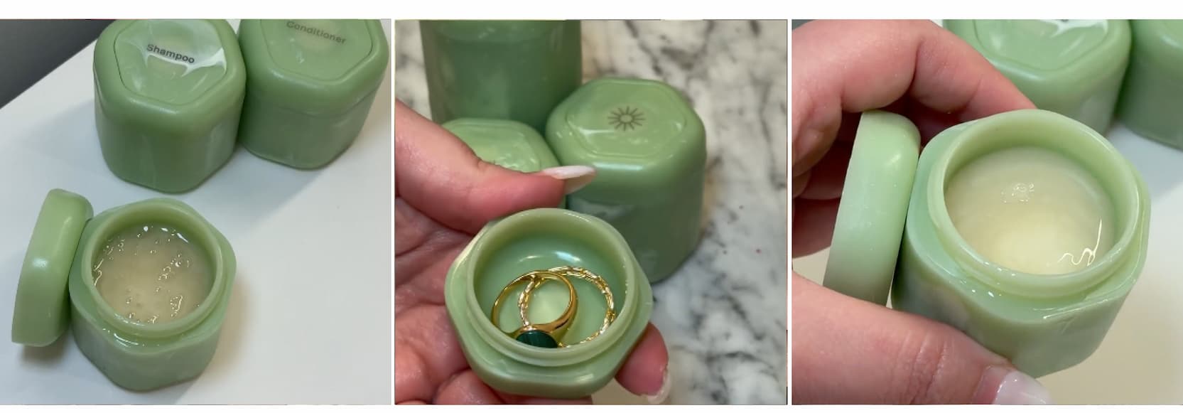 Click to shop The Jade Collection. Images of Jade Capsules being used.