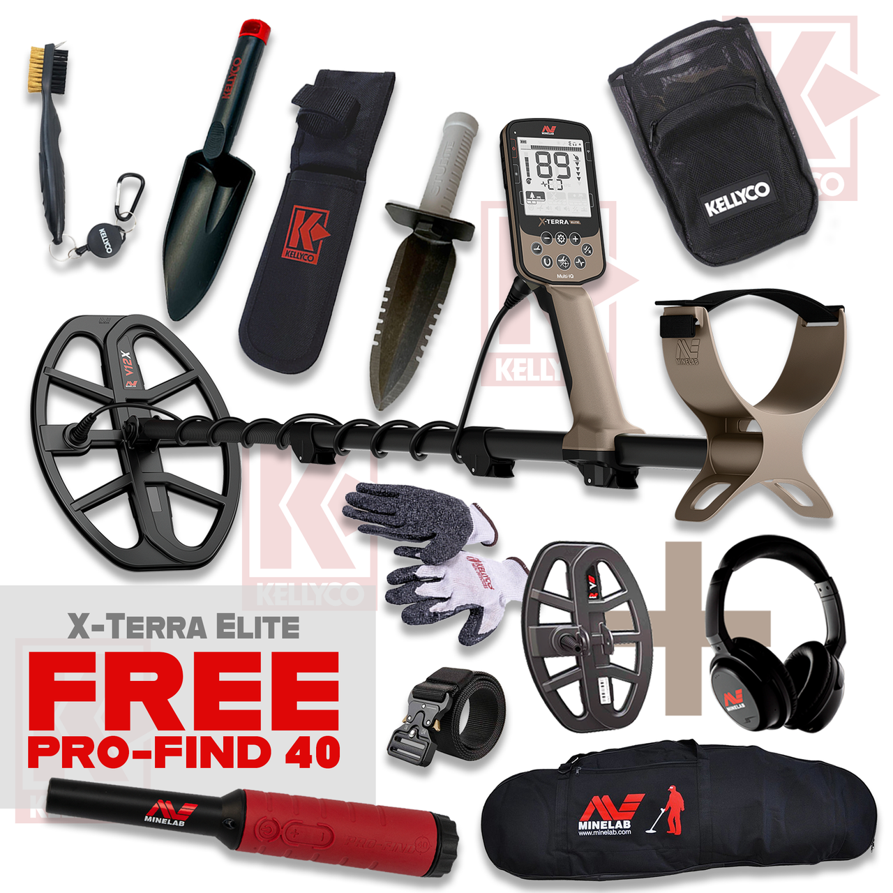 Image of Minelab X-Terra Elite Metal Detector Expedition Pack Basic Bundle
