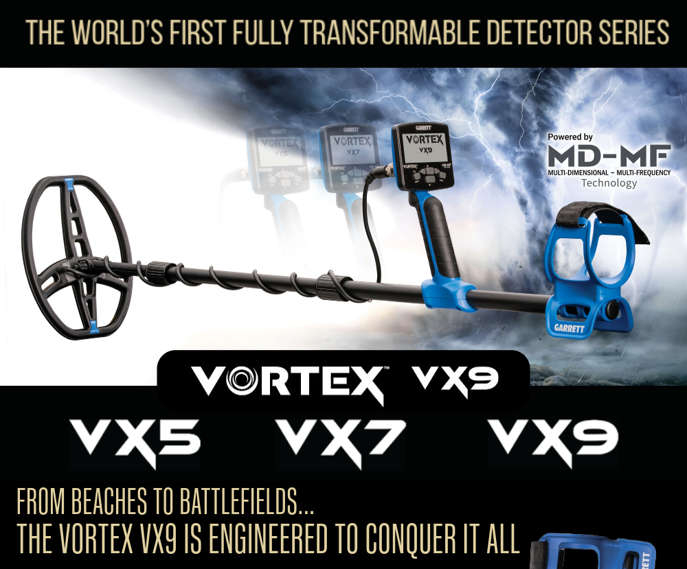 The world's first fuly transformable detector. Vortex VX9. From beaches to battlefields - engineered to conquer all