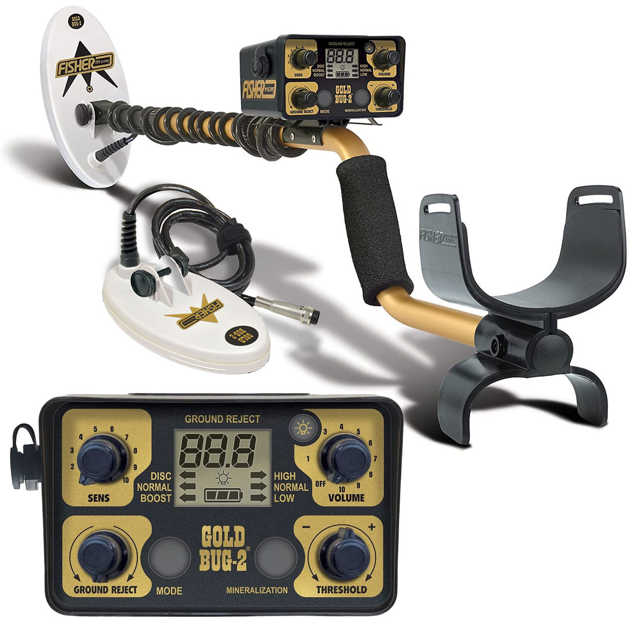 Image of Fisher Goldbug 2 Metal Detector with Coil Combo