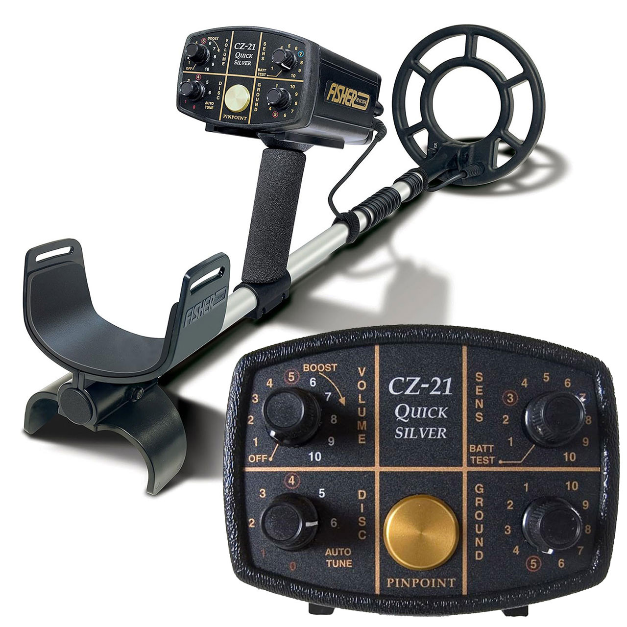 Image of Fisher CZ-21 Metal Detector with 8" Search Coil