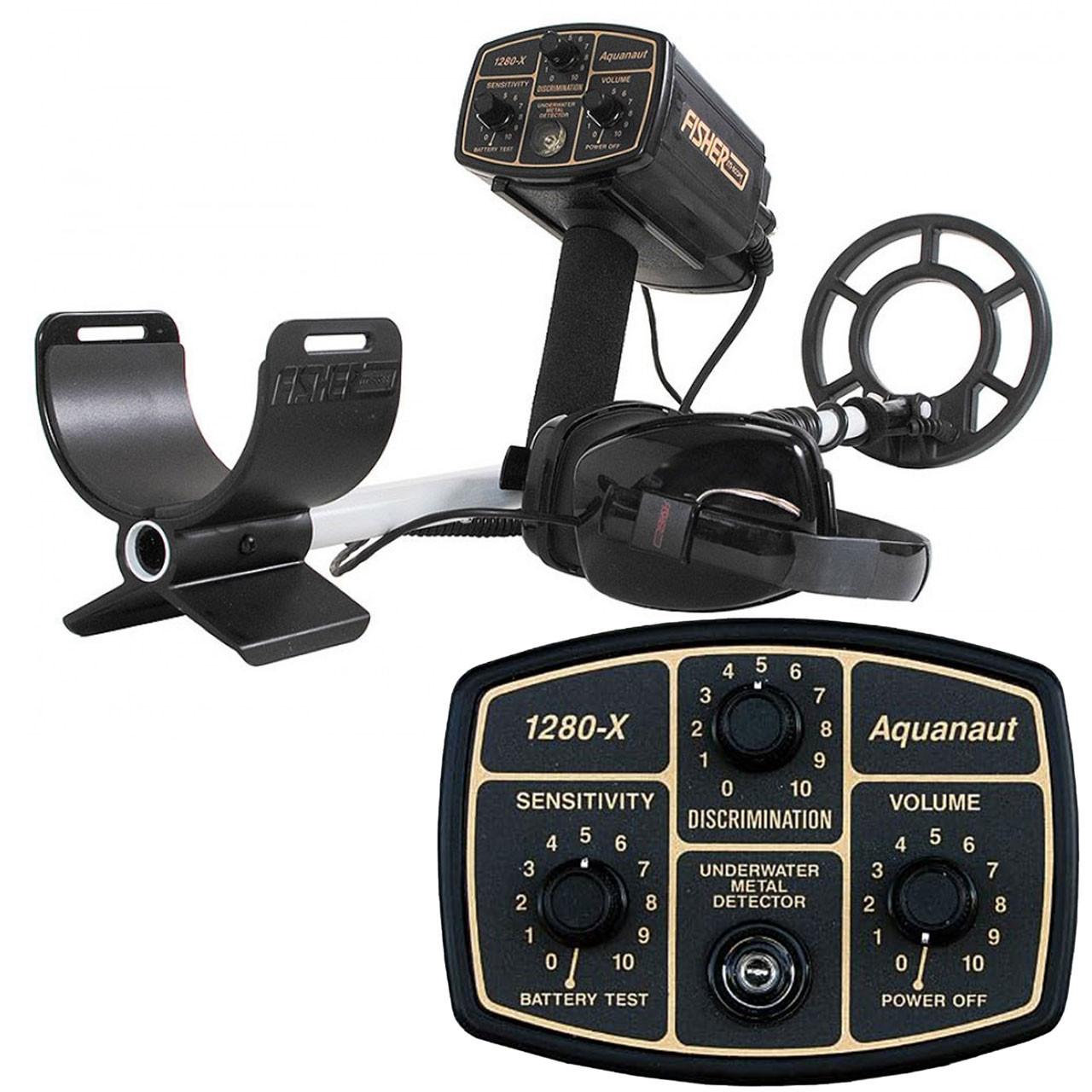 Image of Fisher 1280X Metal Detector with 8" Search Coil