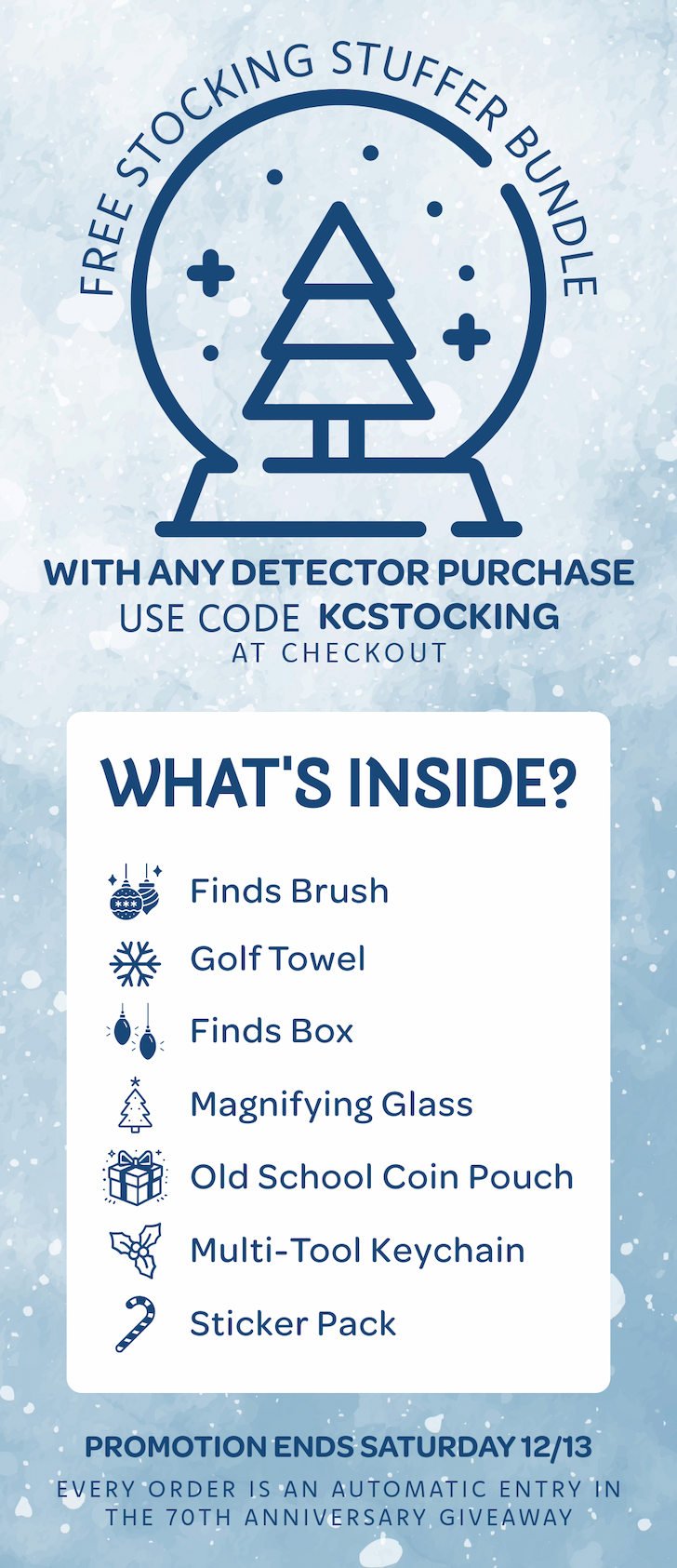 Free stocking stuffer bundle with any detector, through 12/13! 