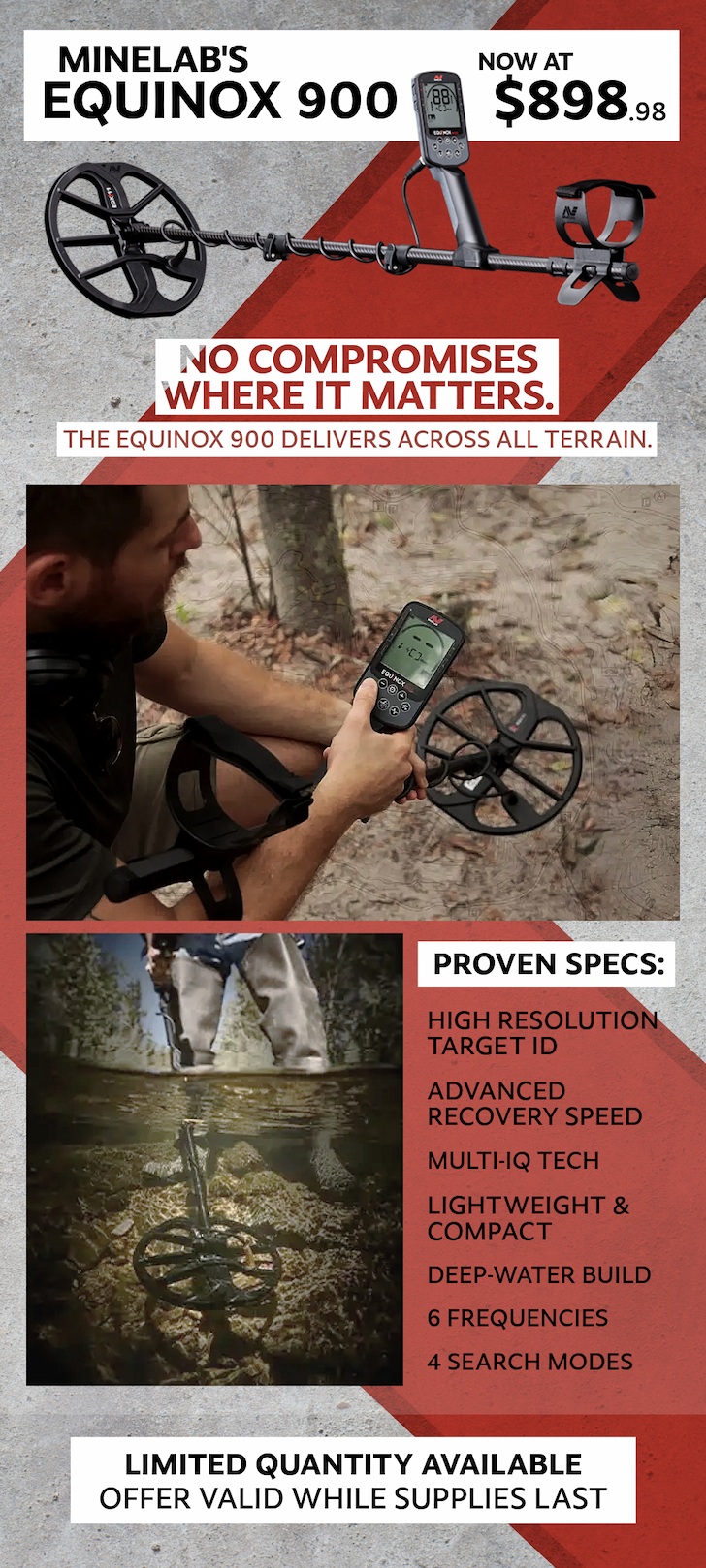 Minelab's Equinox 900 now at $898.98