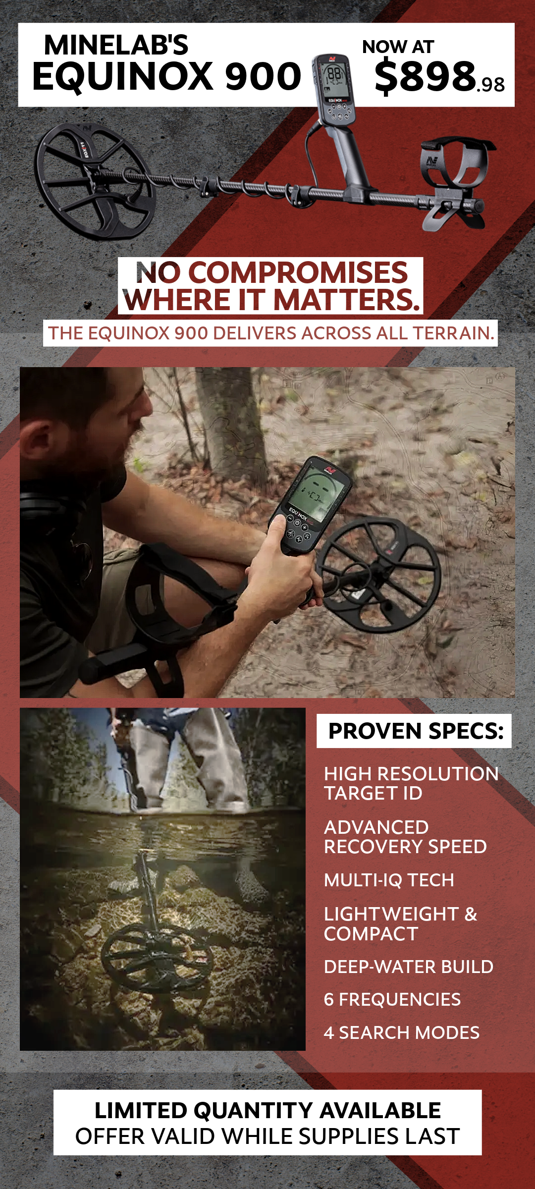 Minelab's Equinox 900 now at $898.98