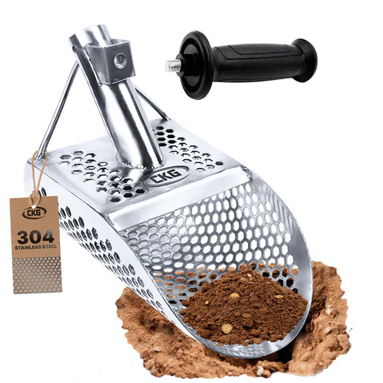Image of CKG HEX-7 Sand Scoop with Handle for Metal Detecting