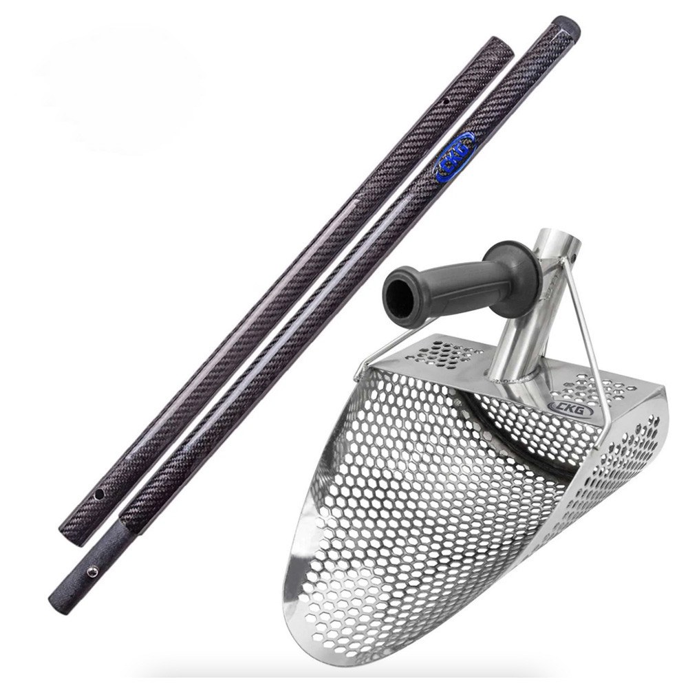 Image of CKG 11x8" Stainless Steel Sand Scoop and Carbon Fiber Shaft