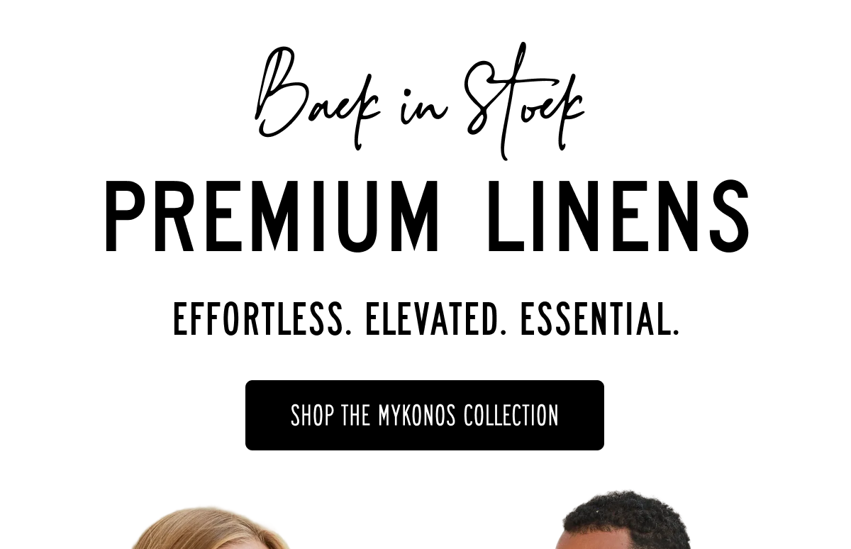 Back in Stock | Premium Linens | Shop The Mykonos Collection 