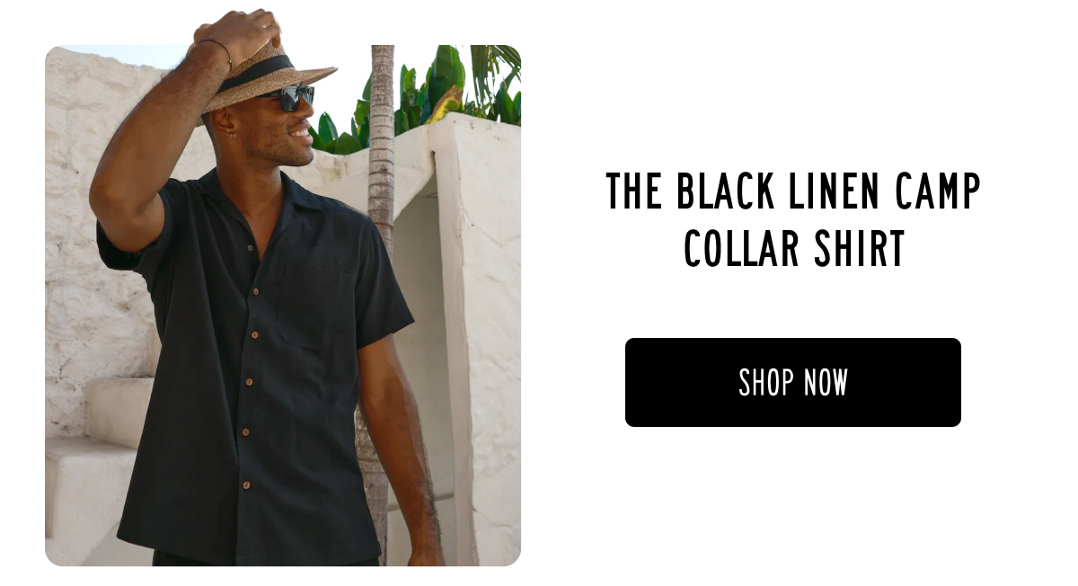 The Black Linen Camp Collar Shirt | Shop Now