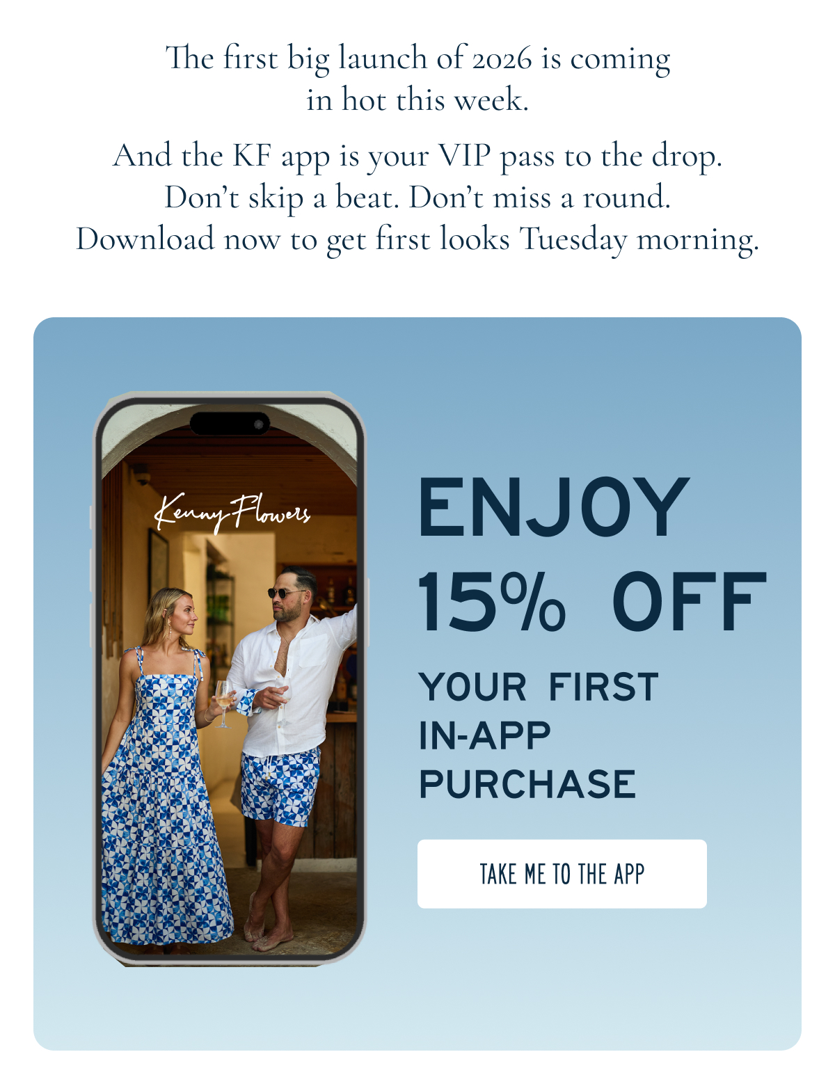 The first big launch of 2026 is coming in hot after the weekend…  And the KF app is your VIP pass to the drop. Don’t skip a beat. Don’t miss a round. Download now to get first looks Tuesday morning.  ENJOY 15% OFF YOUR FIRST IN-APP PURCHASE  [TAKE ME TO THE APP]