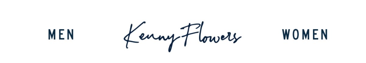 Kenny Flowers logo with the words 'Men' and 'Women' on either side.