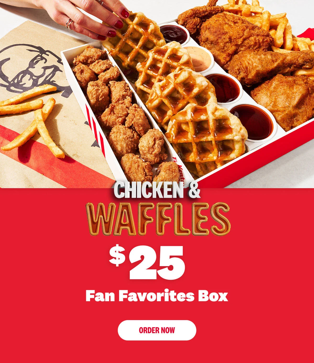 Chicken & Waffle $25 Fan Favorites Box. Order Now. 