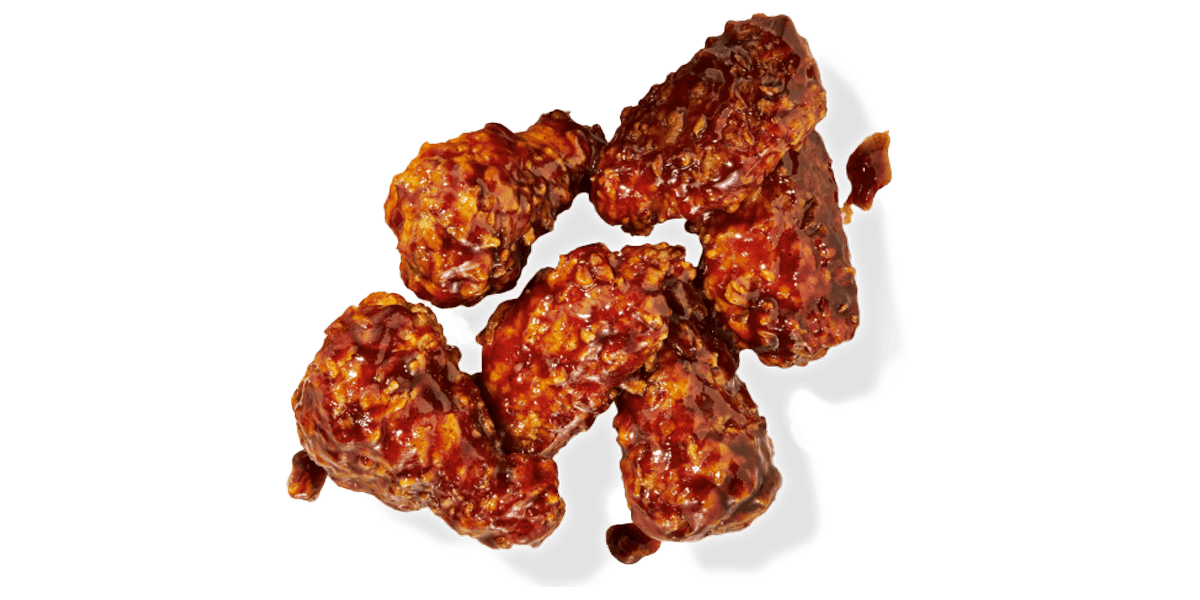 KFC Chicken Wings dripping with Honey BBQ Sauce.