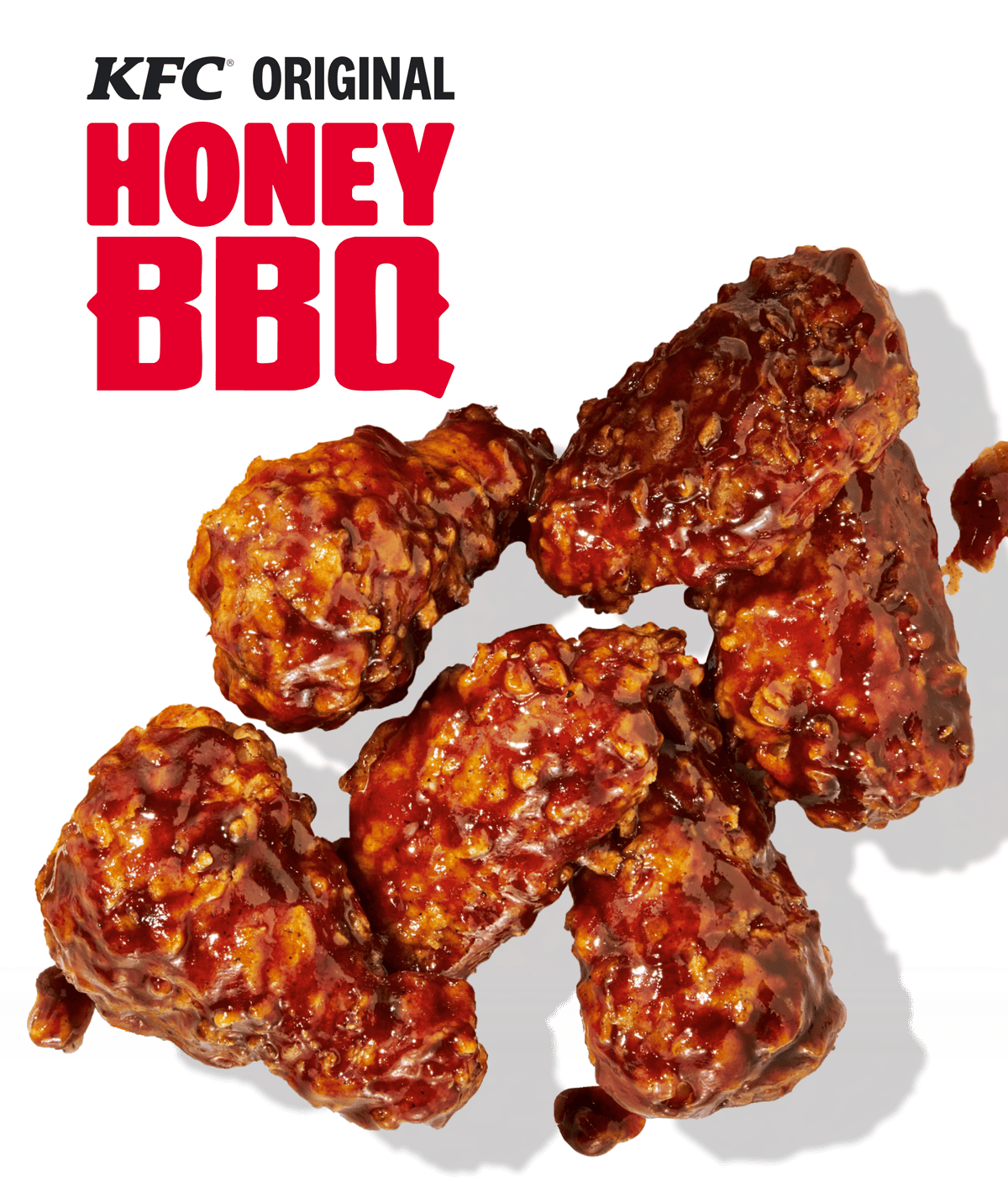 KFC Wings covered in Honey BBQ Sauce