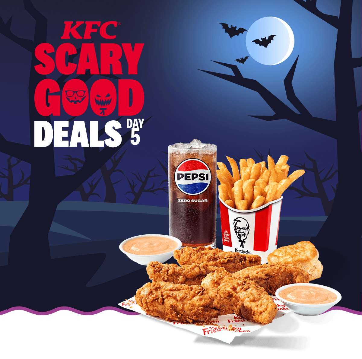 A Combo meal with 5pc Chicken Tenders.