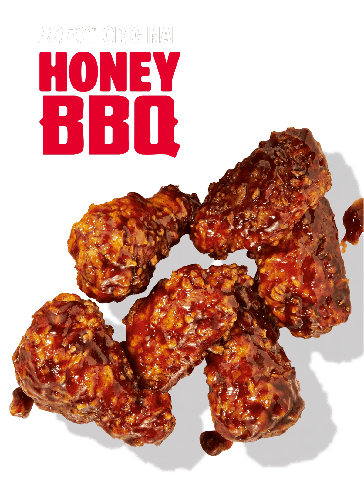 KFC Wings covered in Honey BBQ Sauce