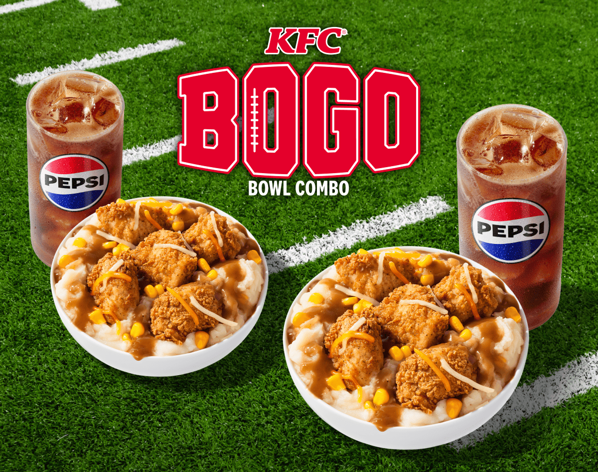 KFC BOGO Bowl Combo. Two delicious KFC Bowls with a drink.