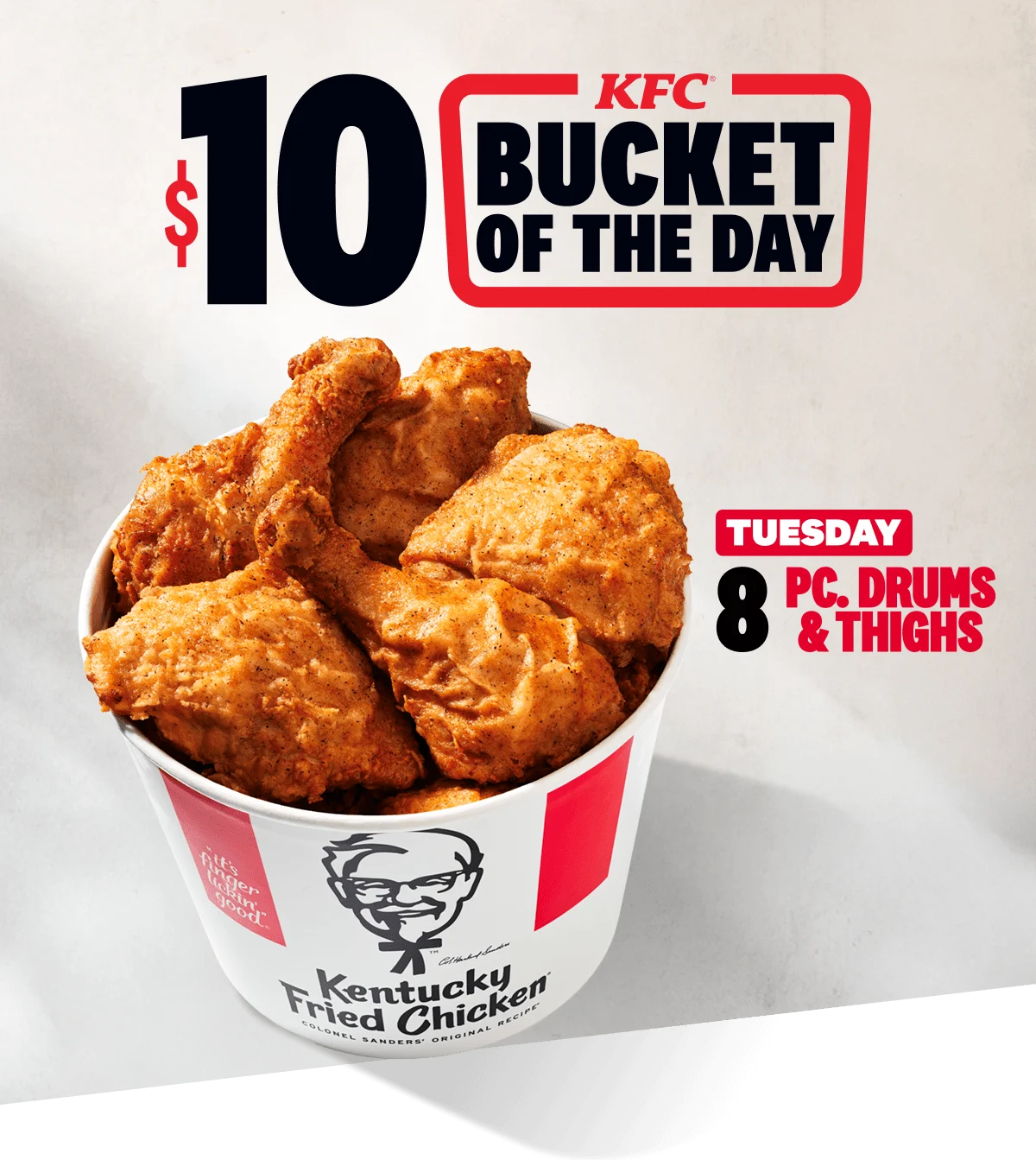 $10 Bucket of the Day: Tuesday 8pc. Drums & Thighs
