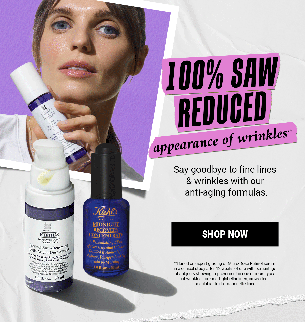 Appearance of wrinkles