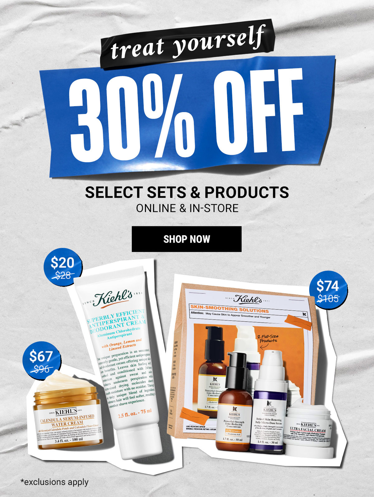 treat yourself 30% OFF