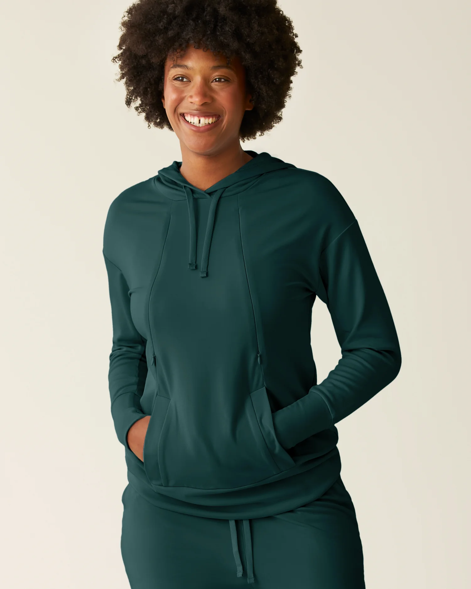 Image of Brushed Bamboo Maternity & Nursing Hoodie | Evergreen